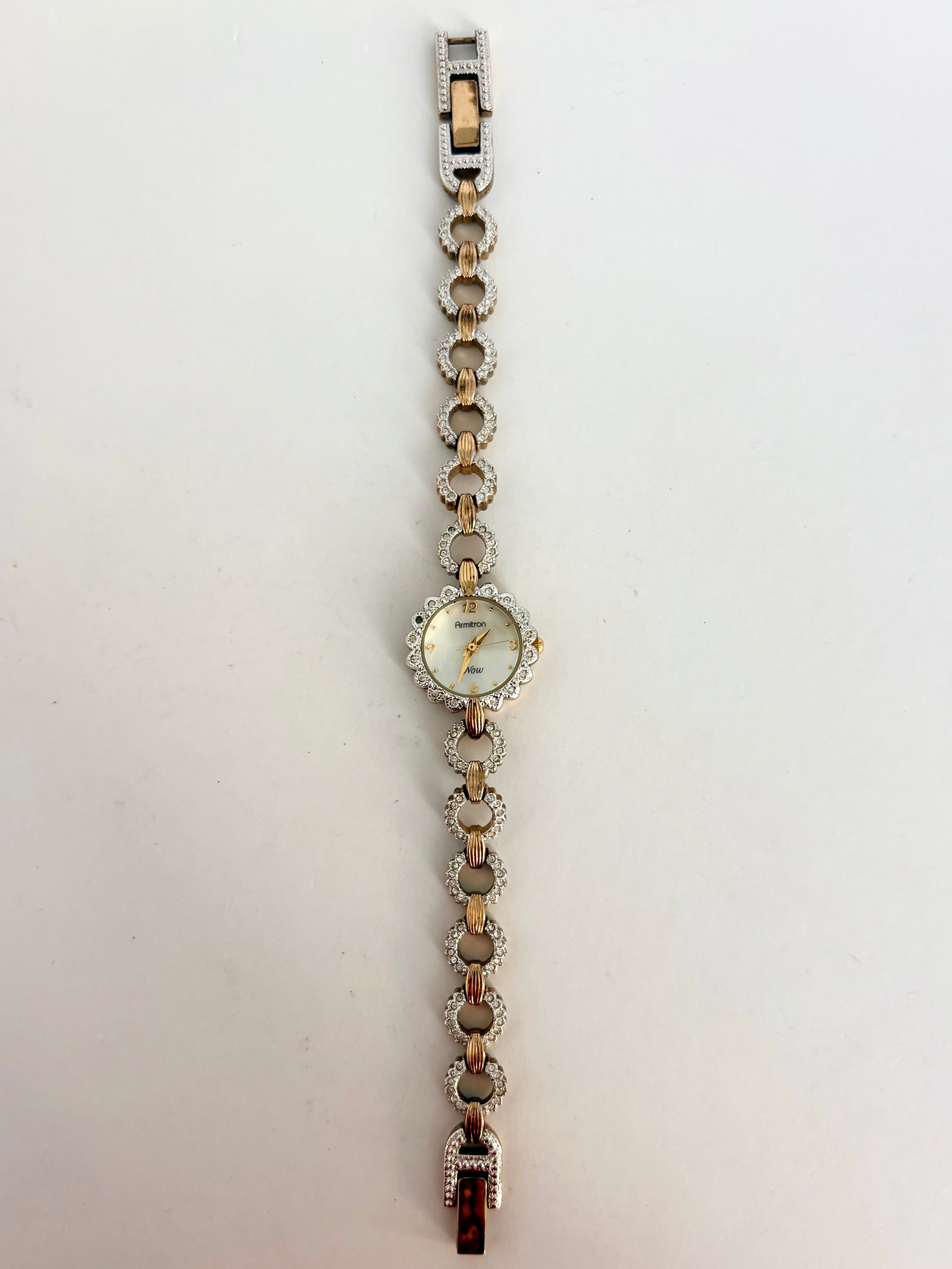Rare Vintage Gold & Silver Two Toned Womens Watch with Diamond Detail