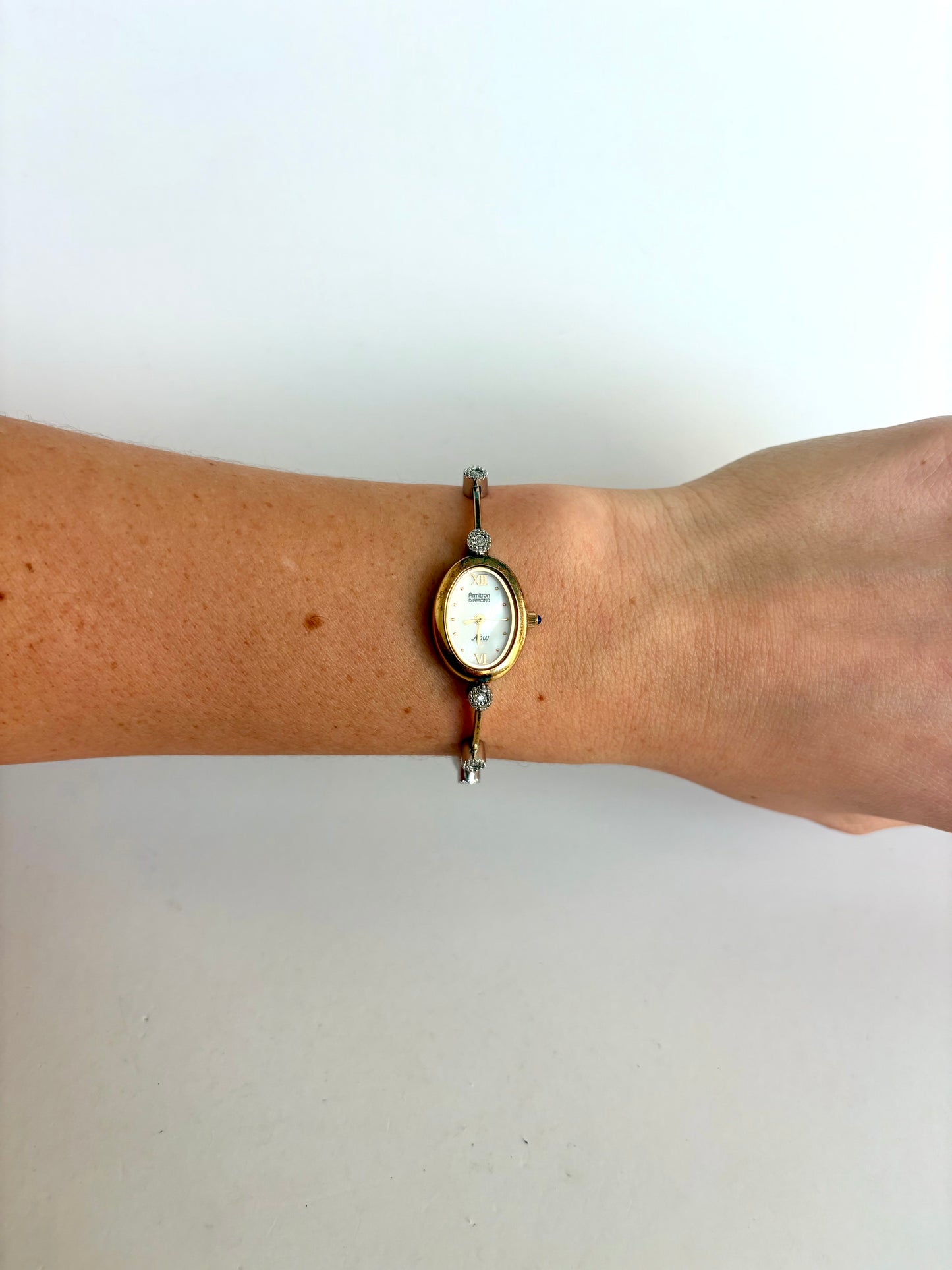 Rare Vintage Silver & Gold Two Toned Dainty Womens Watch