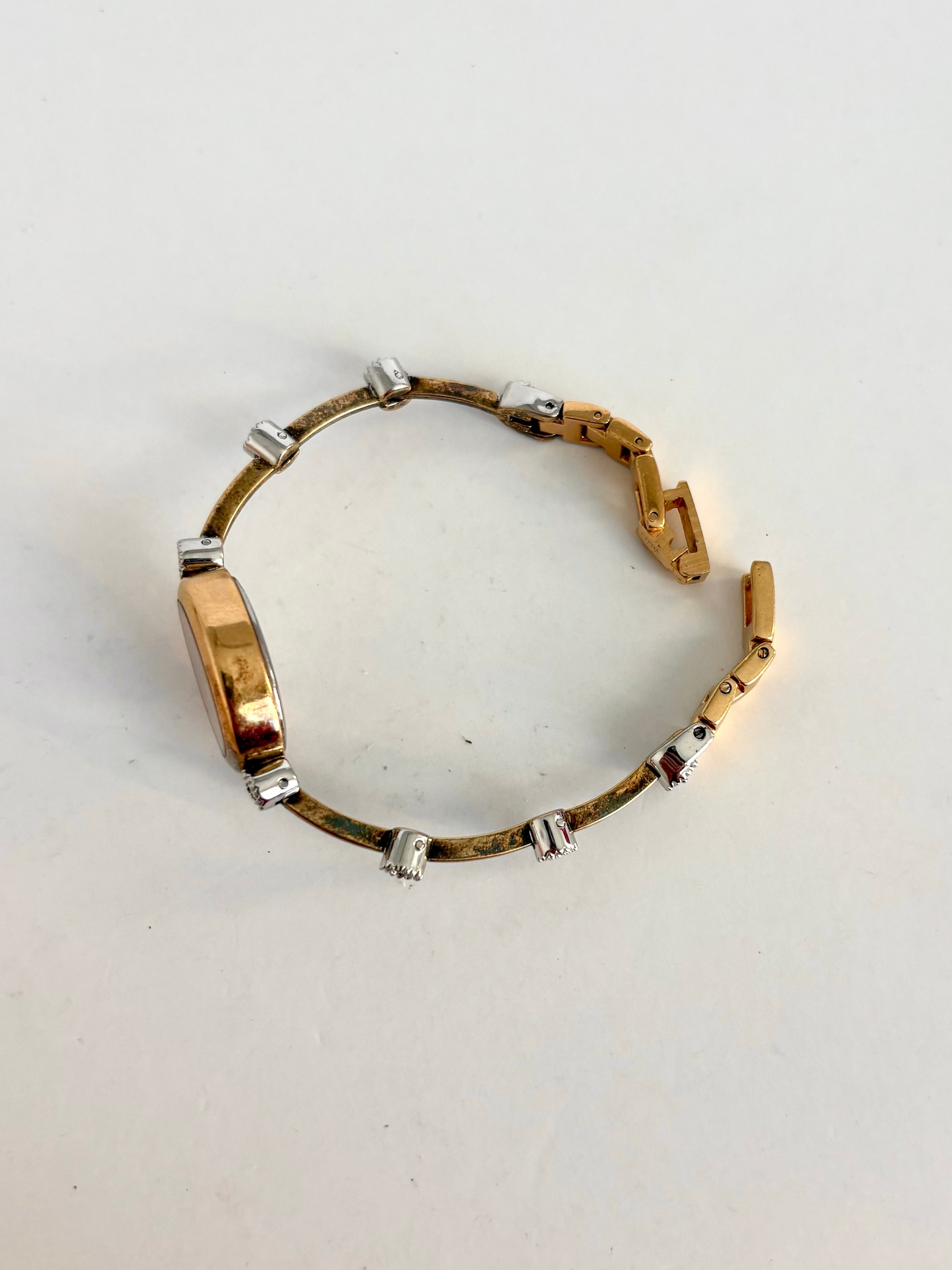 Rare Vintage Silver & Gold Two Toned Dainty Womens Watch