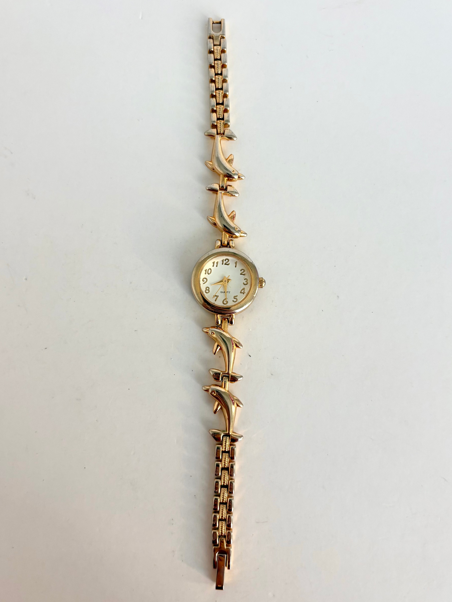 Rare Vintage Gold Dolphin Dainty Womens Watch