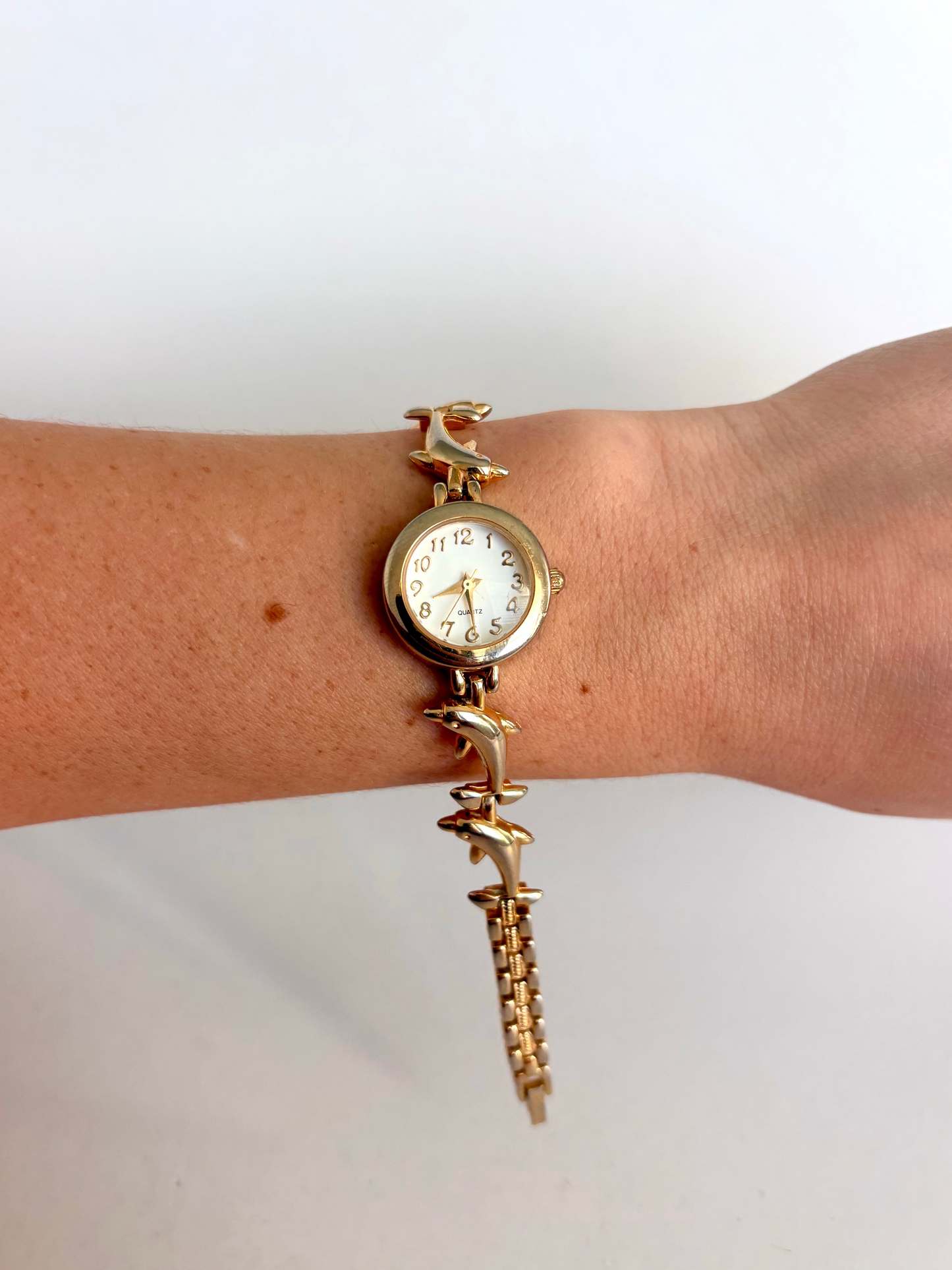Rare Vintage Gold Dolphin Dainty Womens Watch