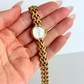 Rare Vintage Bulova Gold with Silver Detail Womens Watch