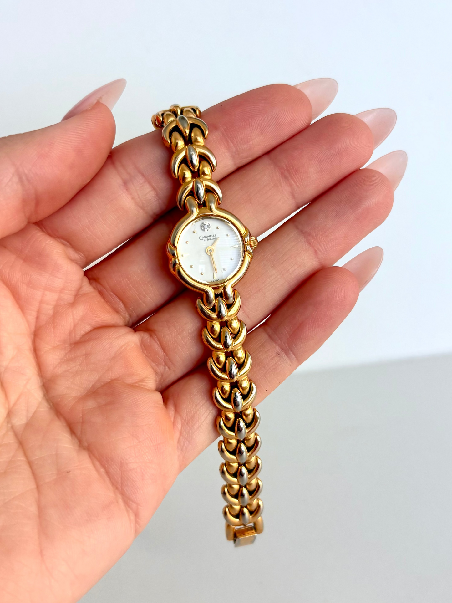 Rare Vintage Bulova Gold with Silver Detail Womens Watch