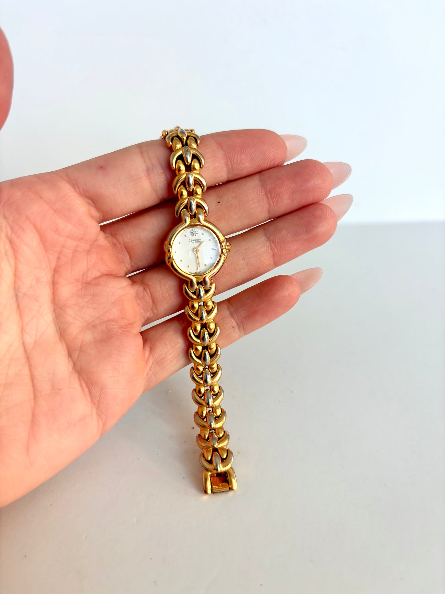 Rare Vintage Bulova Gold with Silver Detail Womens Watch