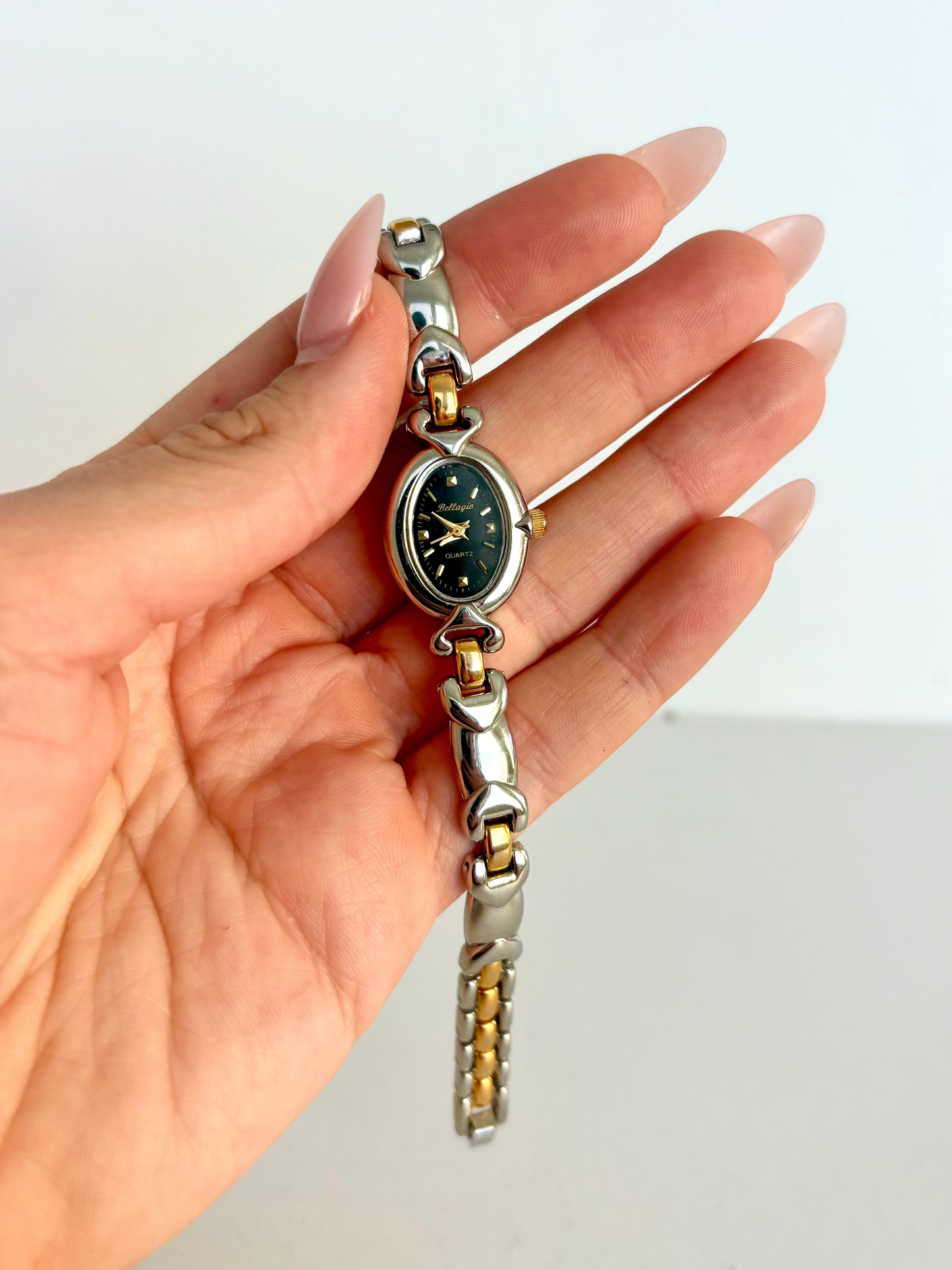 Rare Vintage Silver with Gold Details Dainty Womens Watch Two Toned