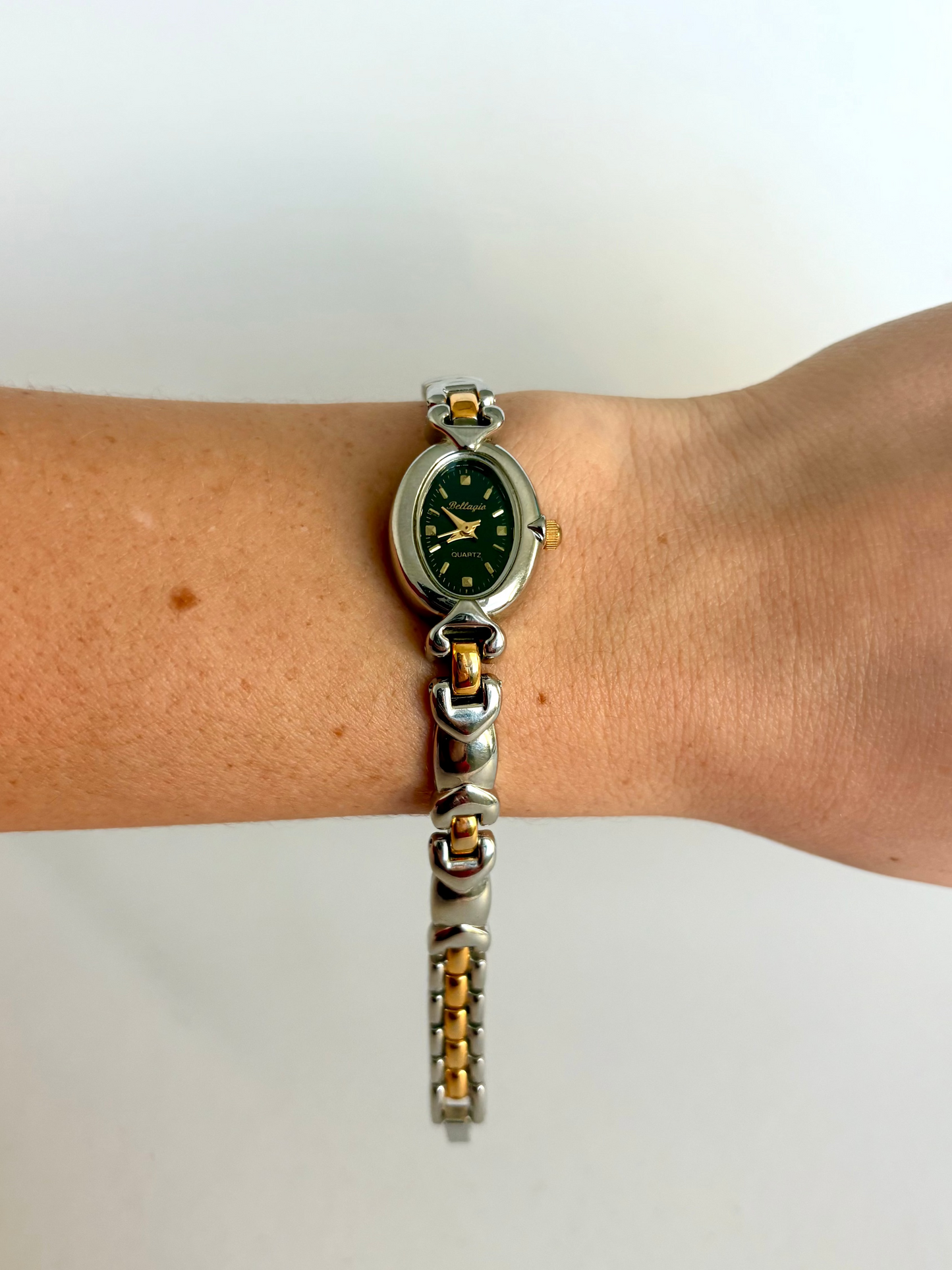 Rare Vintage Silver with Gold Details Dainty Womens Watch Two Toned