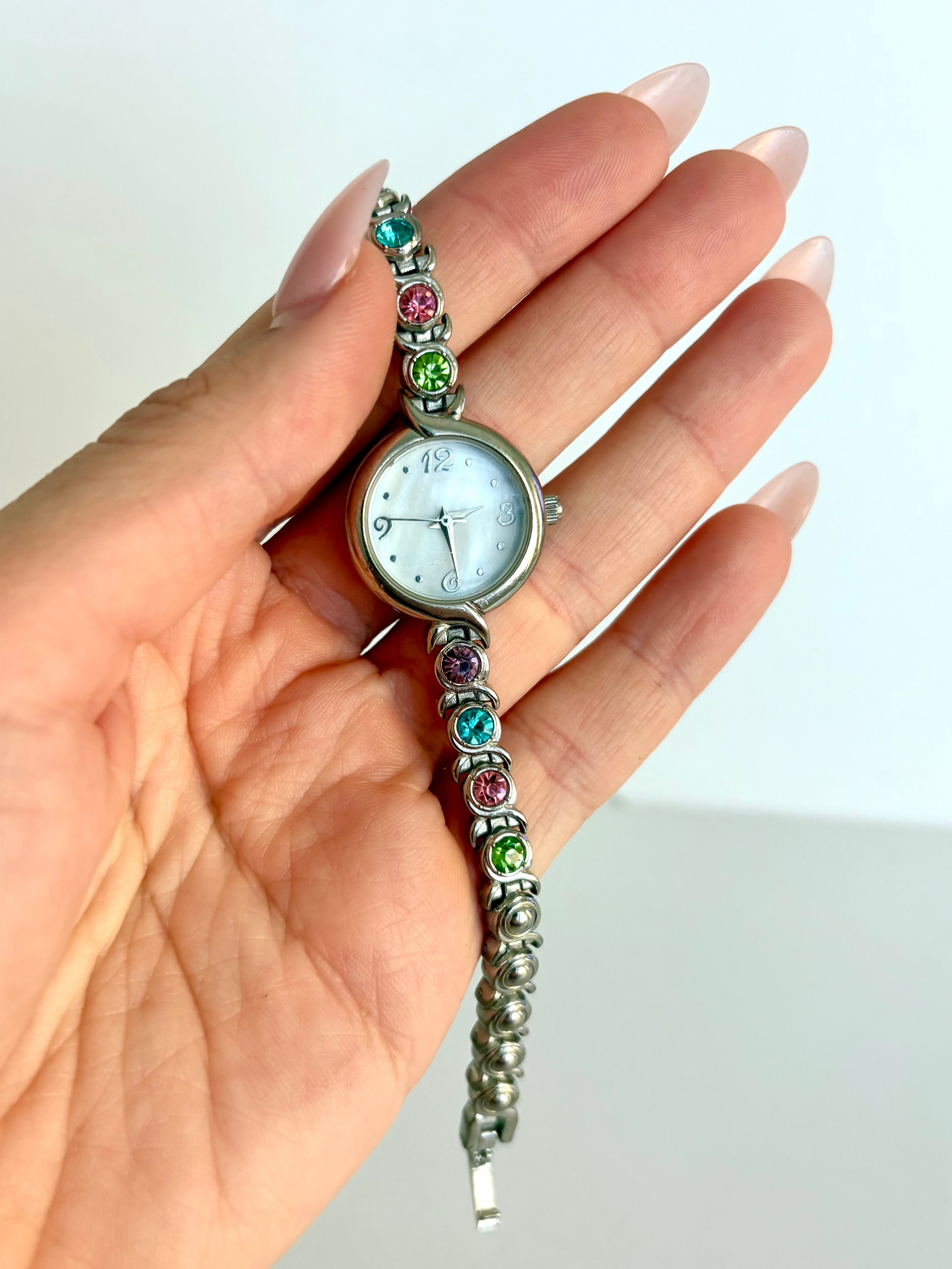 Rare Vintage Silver Dainty Colorful Diamonds Womens Watch – JordanTaylor