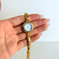 Rare Vintage Gold Round Dial Womens Watch
