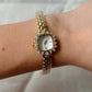 Vintage Dainty Brass Square Gold Womens Watch Small Face