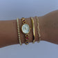 Vintage Colorful Diamond Gold Womens Watch Small Face