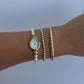 Vintage Gold Pearl Womens Watch Small Face