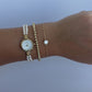 Vintage Gold Plated 2 Pearl Womens Watch Small Face